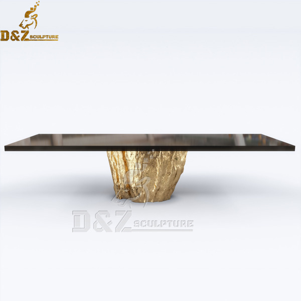 marble table top and glod size table stainless steel sculpture art modern DZM 992