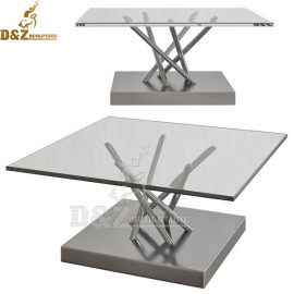 mid century modern side table metal outdoor side table stainless steel sculpture DZM 993