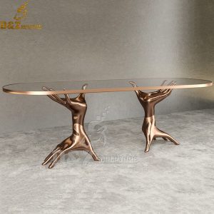 modern abstract metal table art limb design bronze or stainless steel for sale DZM963 (1)