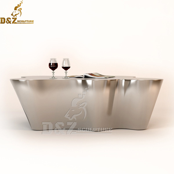 small metal outdoor table stainless steel mirror finishing sculpture for sale DZM 989 (1)