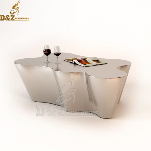 small metal outdoor table stainless steel mirror finishing sculpture for sale DZM 989 (2)