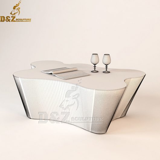 small metal outdoor table stainless steel mirror finishing sculpture for sale DZM 989 (3)