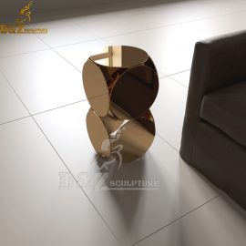 stainless steel metal gold plated side table modern sculpture for sale
