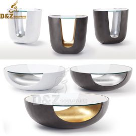 stainless steel round table sculpture modern coffee table sculpture for sale DZM 965