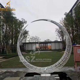abstract metal wire circle sculpture 3D simple design for home decoration DZM 1010 (2)