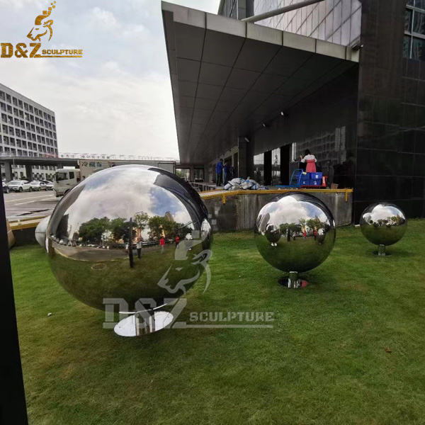 metal sphere sculpture mirror finishing sculpture for garden decoration DZM 1029 (4)