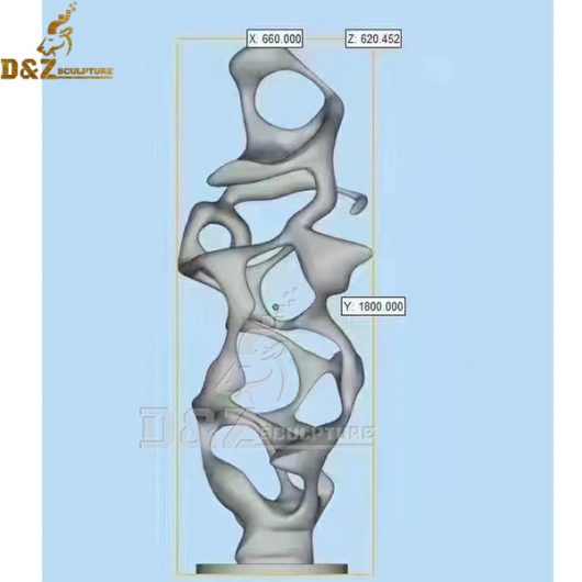stainless steel abstract metal sculpture hollow out sculpture for sale DZM 1053 (1)