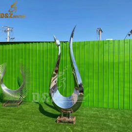 stainless steel abstract modern mirror finishing sculpture for gallery DZM 1019