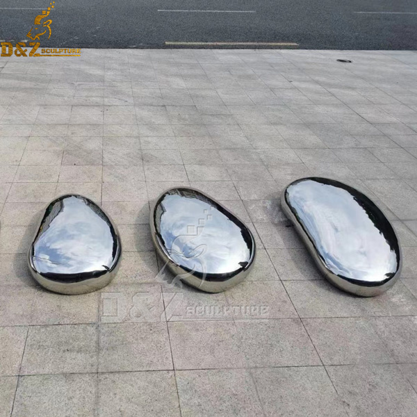 stainless steel abstract rock mirror finishing sculptures for the garden DZM 1027