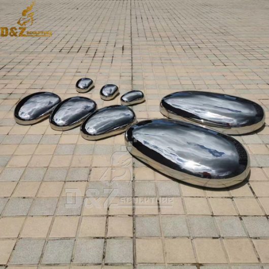 stainless steel abstract rock mirror finishing sculptures for the garden DZM 1027 (2)