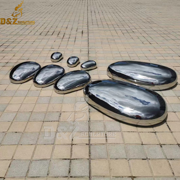 stainless steel abstract rock mirror finishing sculptures for the garden DZM 1027