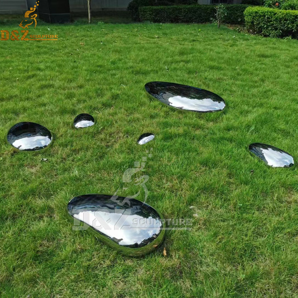 stainless steel abstract rock mirror finishing sculptures for the garden DZM 1027 (4)