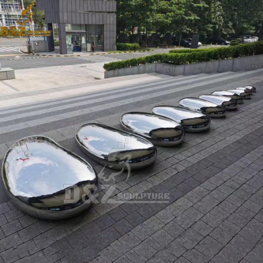stainless steel abstract rock mirror finishing sculptures for the garden DZM 1027 (5)