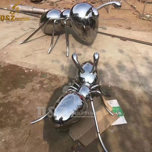 stainless steel mirror finishing ant metal sculpture for garden sale DZM 1028 (1)