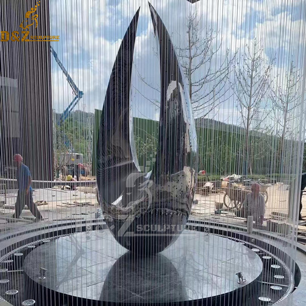 stainless steel water drop sculpture mirror finishing for outdoor garden DZM 1044