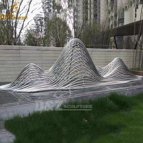 stainless steel wire abstract mountain sculpture for garden decoration DZM 1037