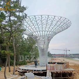 stainless steel wire art tree sculpture for city decoration DZM 1031 (1)