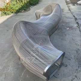 stainless steel wire chair sculpture for outdoor garden decoration DZM 1052