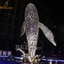 art modern metal gaint wire metal whale sculpture for garden decor DZM 1082 (1)
