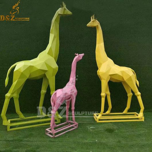 large metal garden giraffe sculptures modern art colorful giraffe sculpture DZM 1084