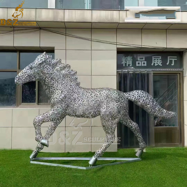 life size metal moden horse sculpture for garden decoration DZM 1068 (1)