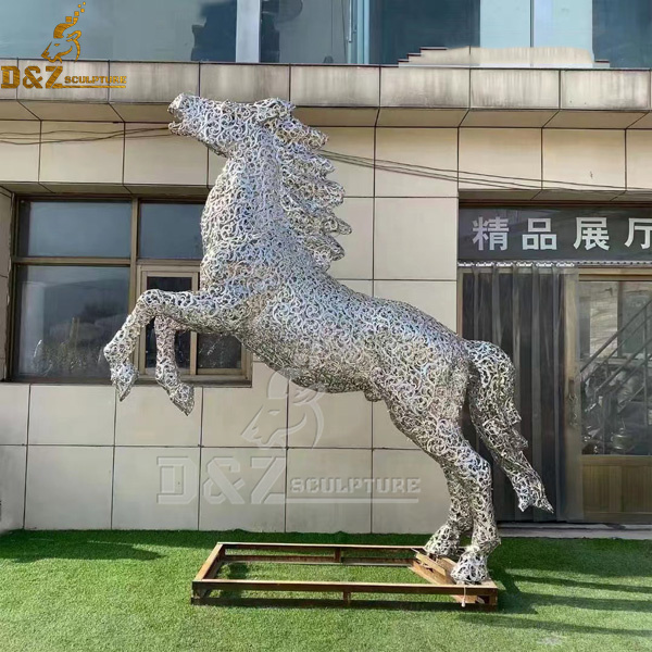 life size metal moden horse sculpture for garden decoration DZM 1068 (2)