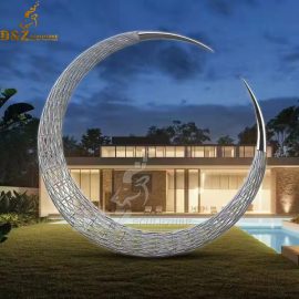 stainless steel circle wire modern sculpture metal art sculpture for garden DZM 1079