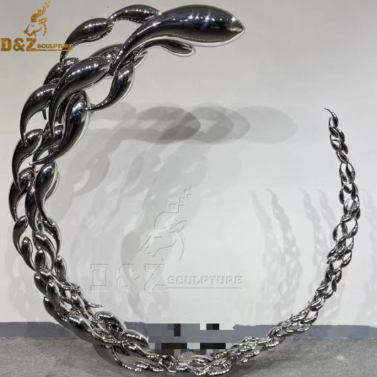 stainless steel mirror finishing fishes as a circle for garden decoration DZM 1076