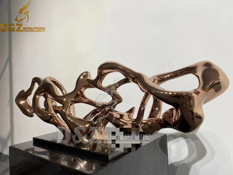 stainless steel sculpture art abstract hollow out sculpture for home decoration DZM 1072