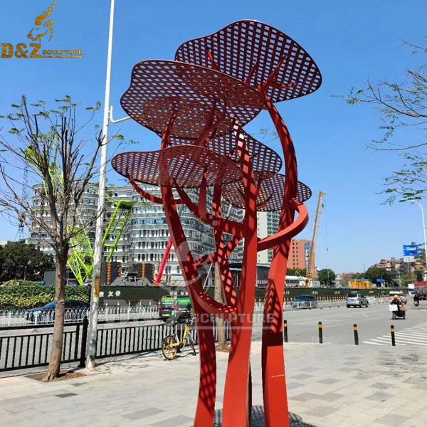 large stainless steel metal outdoor tree set sculpture for park decoration DZM 1092