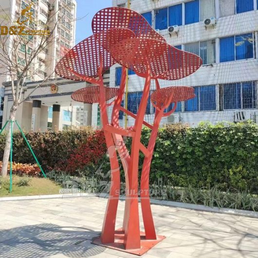 large stainless steel metal outdoor tree set sculpture for park decoration DZM 1092