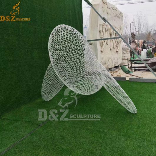 life size wire whale sculpture for garden decoration DZM 1085