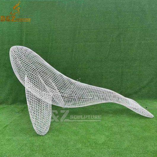 life size wire whale sculpture for garden decoration DZM 1085 (4)