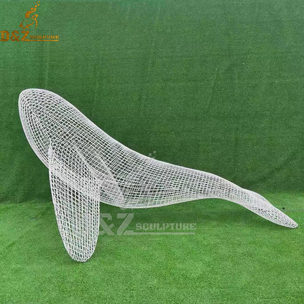 life size wire whale sculpture for garden decoration DZM 1085