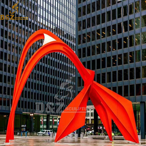metal red abstract art sculpture large sculpture for garden DZM 1096