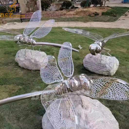 outdoor steel large dragonfly sculpture metal art garden sculpture DZM 1089