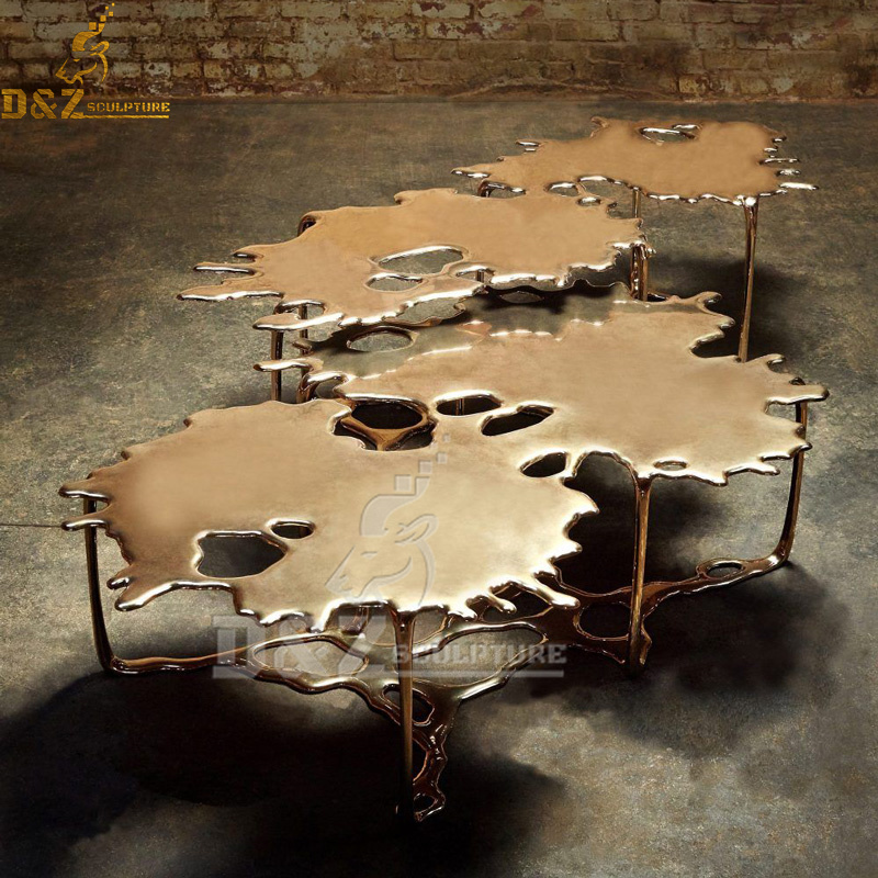 sculptural gear spray shape metal small coffee table for home decor DZM 1100 (2)
