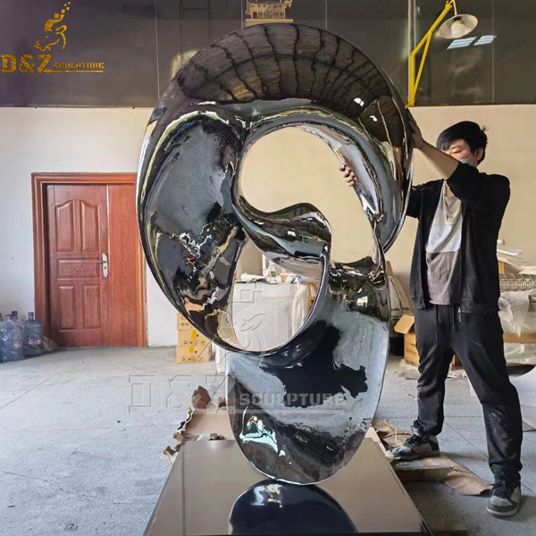 stainless steel mirror finishing abstract large outdoor sculpture DZM 1094