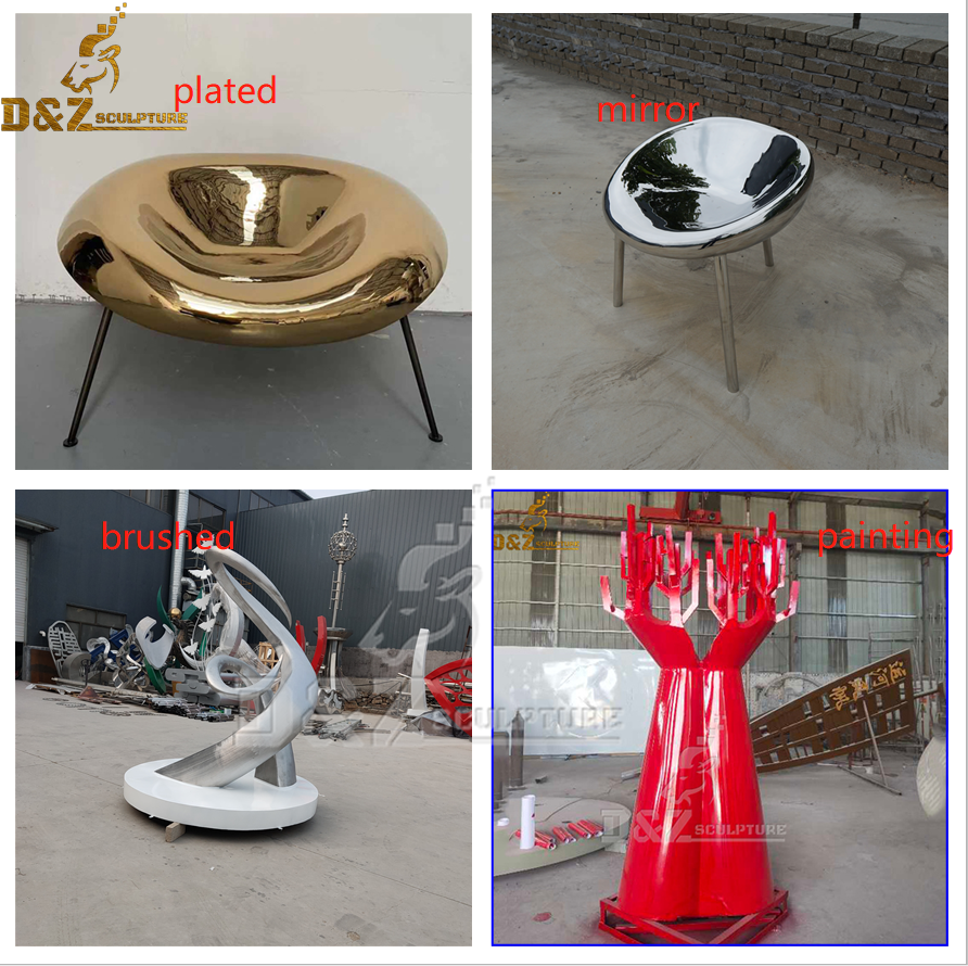 stainless steel gold plated modern coffee table with lamp set for home decor DZM 1099