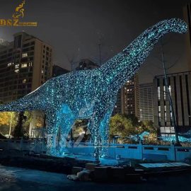metal dinosaur with light for garden decorate sculpture for sale DZM 1122