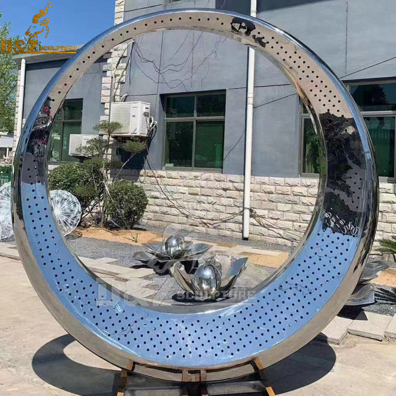 stainless steel abstract sculpture circle sculpture for garden decoration DZM 1115