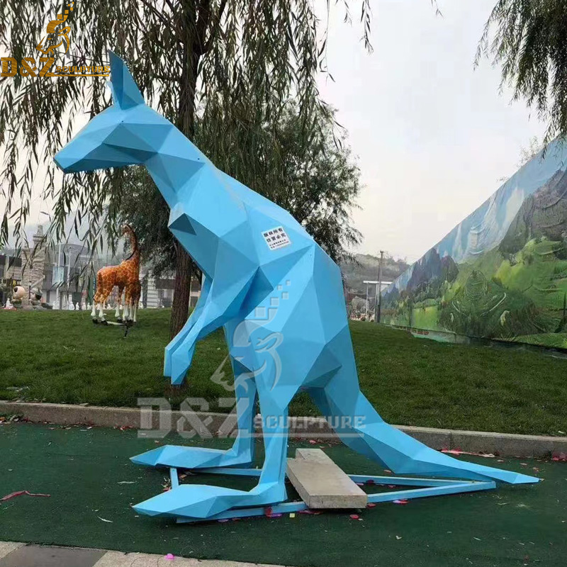 stainless steel blue geometric koala sculpture for garden decoration DZM 1112