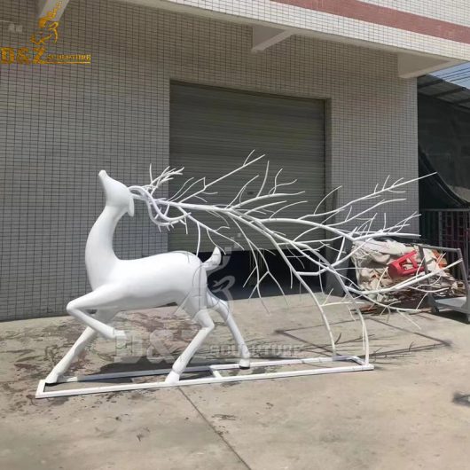 stainless steel life size deer sculpture for garden decoration DZM 1116 (1)