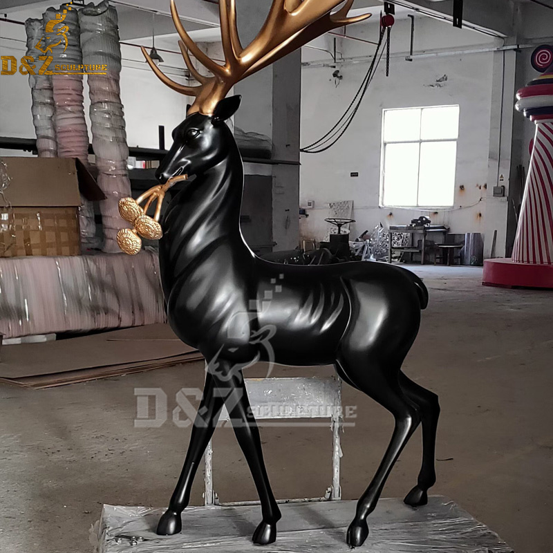 stainless steel life size deer sculpture for garden decoration DZM 1116 (3)