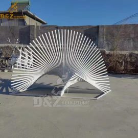 stainless steel sculpture art white fan sculpture for sale DZM 1123 (1)