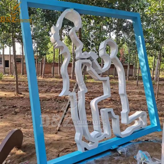 stainless steel sculpture metal wall sculpture figure sculpture for home DZM 1114 (1)