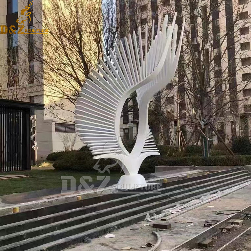 stainless steel white large wings sculpture a pair of wings for sale DZM 1140