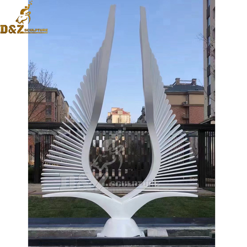 stainless steel white large wings sculpture a pair of wings for sale DZM 1140 (2)