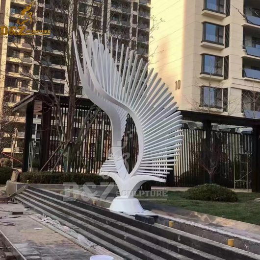 stainless steel white large wings sculpture a pair of wings for sale DZM 1140