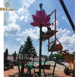 a set of stainless steel metal lotus flower garden sculpture DZM 1151 (1)